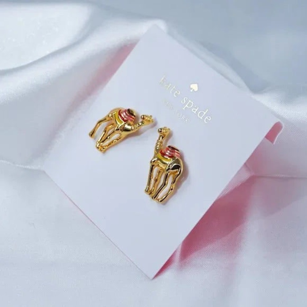 Kate Spade Spice Things Up Camel Stud Earrings with DUST BAG - Picture 3 of 4